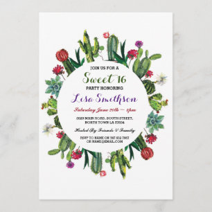 Invitation de cactus de fiesta de fête