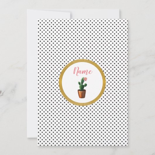 Invitation de cactus d'or de fête de remise des (Dos)