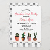 Invitation de cactus d'or de fête de remise des (Devant / Derrière)