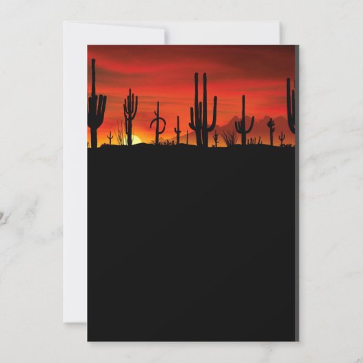 Invitation de Cactus du désert (Dos)
