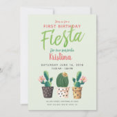 Invitation de cactus fêtes d'anniversaire (Devant)