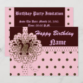 Invitation de cadeau d'anniversaire sans année!-Cl (Devant / Derrière)