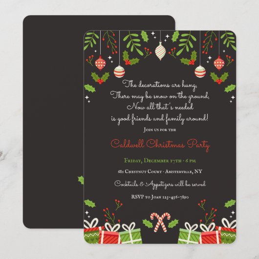 Invitation de cadeaux de Noël (Devant / Derrière)