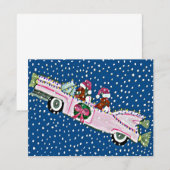 Invitation de Cadillac de Noël de Pères Noël Dachs (Devant / Derrière)
