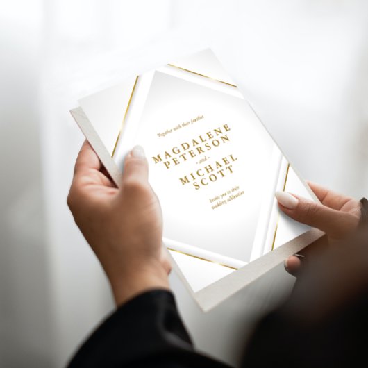 Invitation de cadre Clean Minimalist Gold Lines