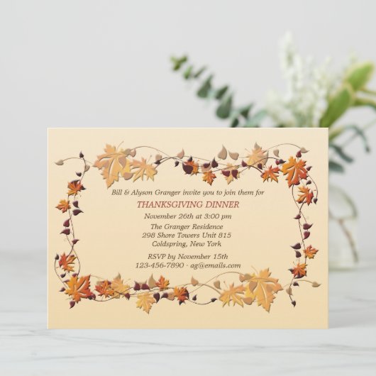 Invitation de cadre d'automne (Debout devant)