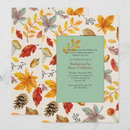 Invitation de cadre d'automne (Devant / Derrière)