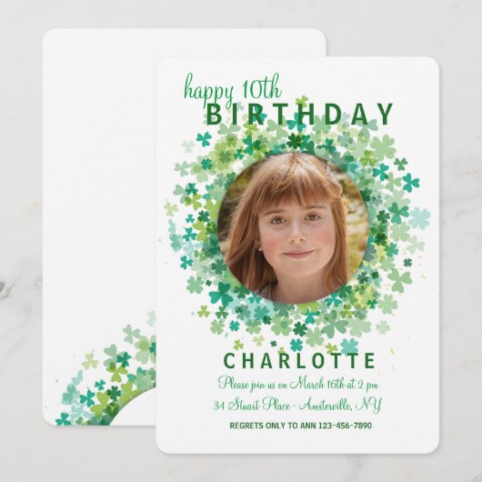 Invitation de cadre de shamrock (Devant / Derrière)