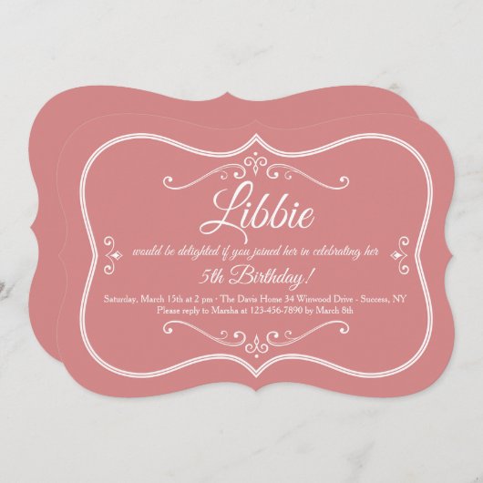 Invitation de cadre décoratif (Devant / Derrière)