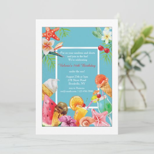 Invitation de cadre d'été (Debout devant)