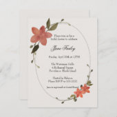 Invitation de cadre floral (Devant / Derrière)