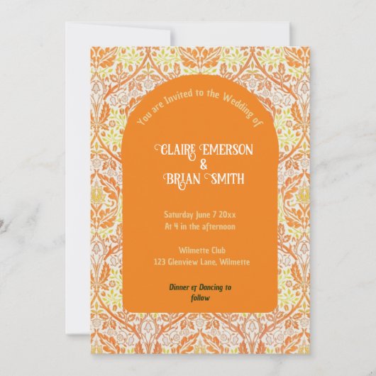 Invitation de cadre floral boho d'automne (Devant)