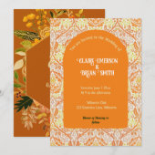 Invitation de cadre floral boho d'automne (Devant / Derrière)