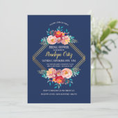 Invitation de cadre Floral Or (Debout devant)