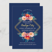 Invitation de cadre Floral Or (Devant / Derrière)