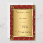 Invitation de cadre Gold Red Art Deco (Dos)
