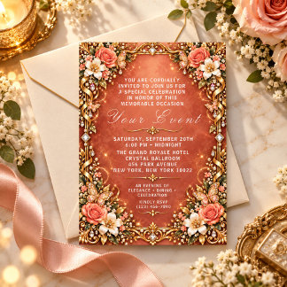 Invitation de cadre ornemental floral de luxe roya