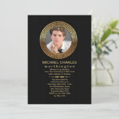 Invitation de cadre photo circulaire d'or (Debout devant)