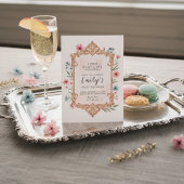 Invitation de cadre pour Baby Shower Fille Floral