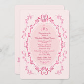 Invitation de cadre rose aquarelle (Devant / Derrière)