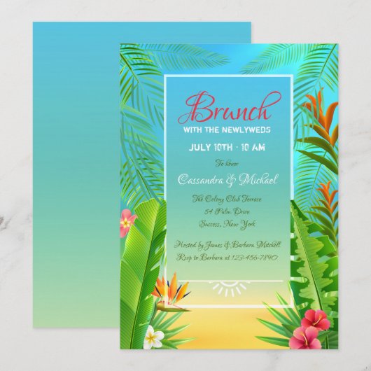 Invitation de cadre tropical (Devant / Derrière)