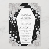 Invitation de café gothique avec d'élégantes roses (Devant / Derrière)