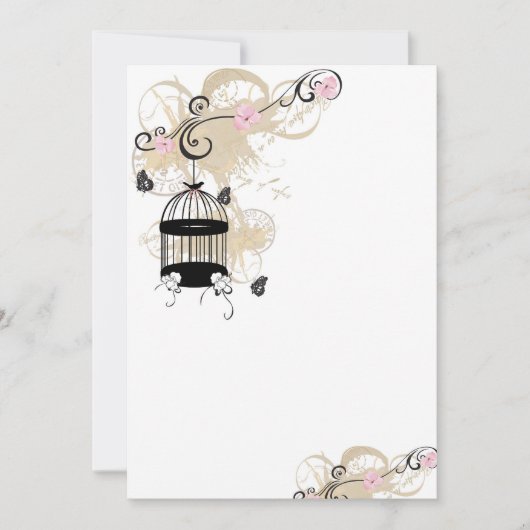 Invitation de cage à oiseaux vintage (Devant)