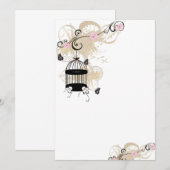 Invitation de cage à oiseaux vintage (Devant / Derrière)