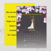 Invitation de calendrier de mariage élégant (Devant / Derrière)