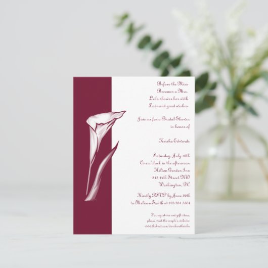 Invitation de Calla Lily (Debout devant)