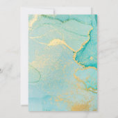 Invitation de calligraphie d'or Turquoise (Dos)