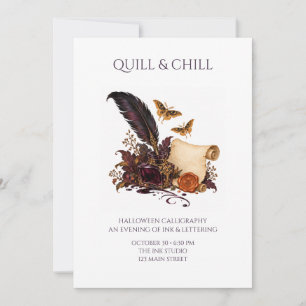 Invitation de calligraphie Halloween Quill and Chi