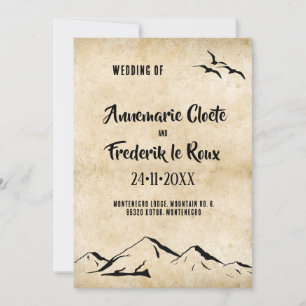 Invitation de calligraphie Vintage rustique
