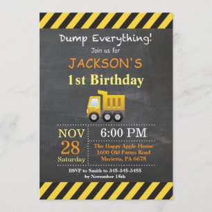 Invitation de camion à benne basculante