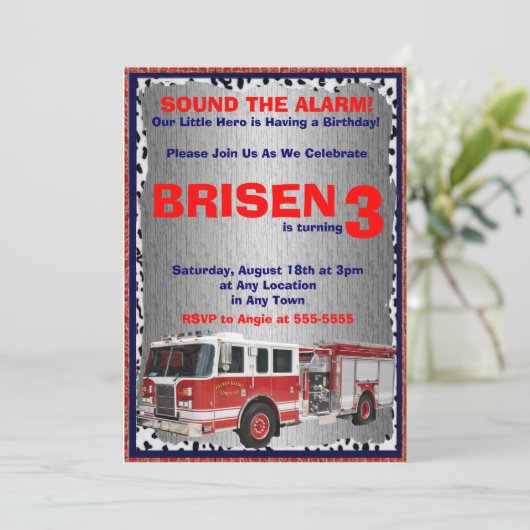 Invitation de camion à feu (Debout devant)