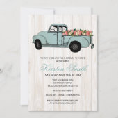 Invitation de camion de douche de mariée florale r (Devant)