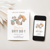 Invitation de camion monstre bleu orange 3e y