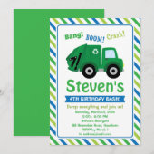 Invitation de camion-poubelle / Invitation de cami (Devant / Derrière)