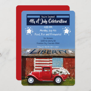 Invitation de Camion Rouge Patriotique 4 juillet