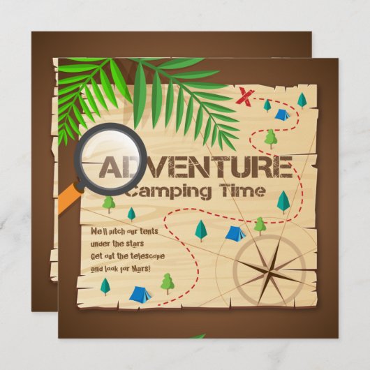 Invitation de camp d'aventure (Devant / Derrière)