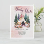 Invitation de camping à l'aquarelle bohème (Debout devant)