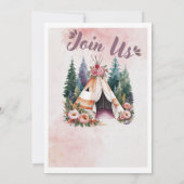 Invitation de camping à l'aquarelle bohème (Dos)