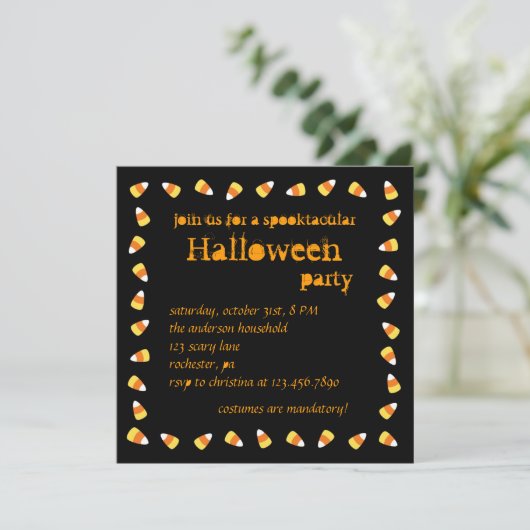 Invitation de Candy Corn Halloween (Debout devant)