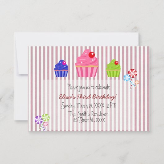 Invitation de Candyland (Devant)