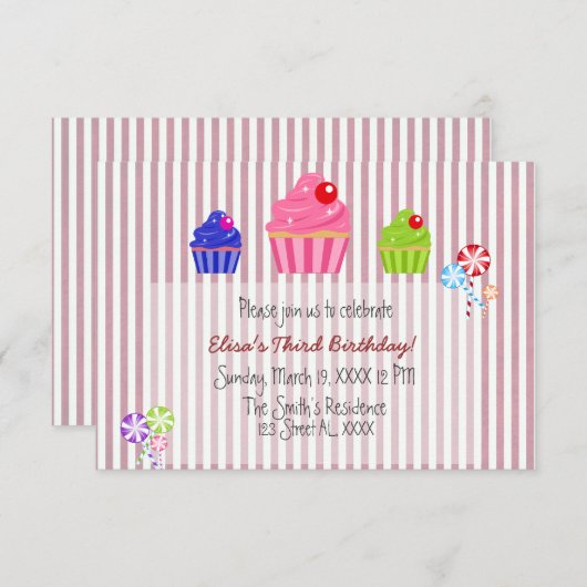 Invitation de Candyland (Devant / Derrière)