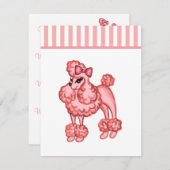 Invitation de caniche rose (Devant / Derrière)