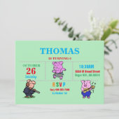 Invitation de caricatures de porcs (Debout devant)