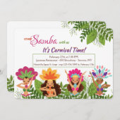 Invitation de carnaval de danseurs de samba (Devant / Derrière)
