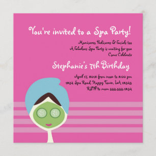 Invitation de carré de fille de spa