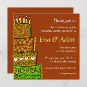 Invitation de Carré Vintage Mariage (Devant / Derrière)